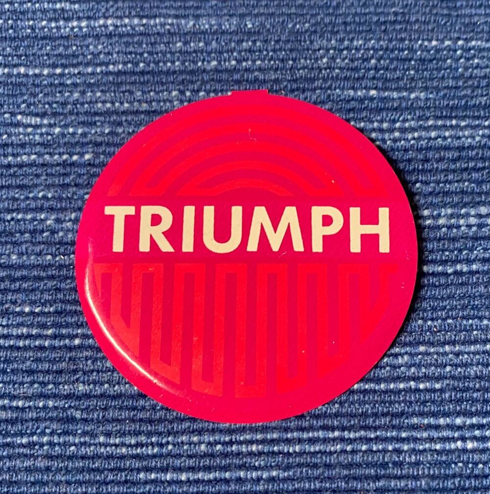 Vntage TRIUMPH 2" Tin Litho Tab Button MC Rocker Biker Club Motorcycle BX 2" 87B